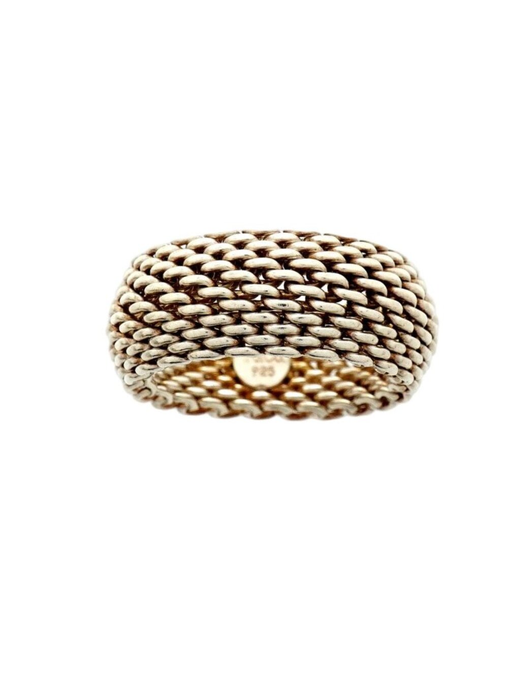 ★SOLD★ Tiffany & Co Ring Somerset Mesh 925 Sterling Silver - Picture 2 of 7